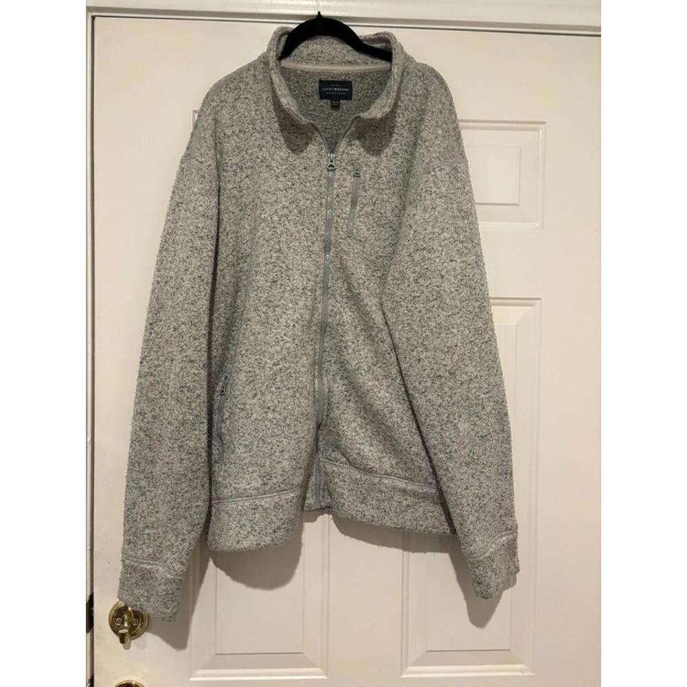 Lucky Brand sz XXL heavy knit zip up sweater jacket #935